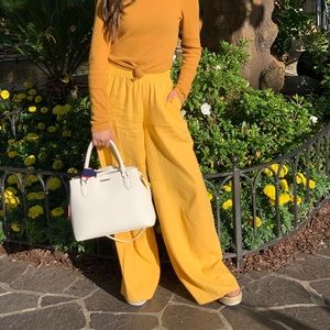 Yellow flare pants